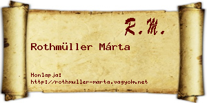 Rothmüller Márta névjegykártya